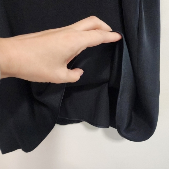 Alice and Olivia Vintage Black silver glass Rhinestone Silk mini dress 20s 60s - Picture 7 of 12